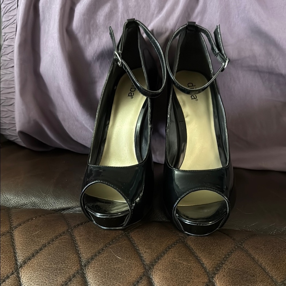 Diba Black High Heel with Ankle Strap